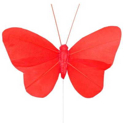 Papillon uni sur tige à piquer sur une mini botte de paille, a fixer sur une éprouvette, un contenant à dragée, un marque place ou porte menu