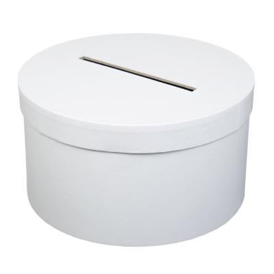 Une urne tirelire ronde en carton blanc de 25cm