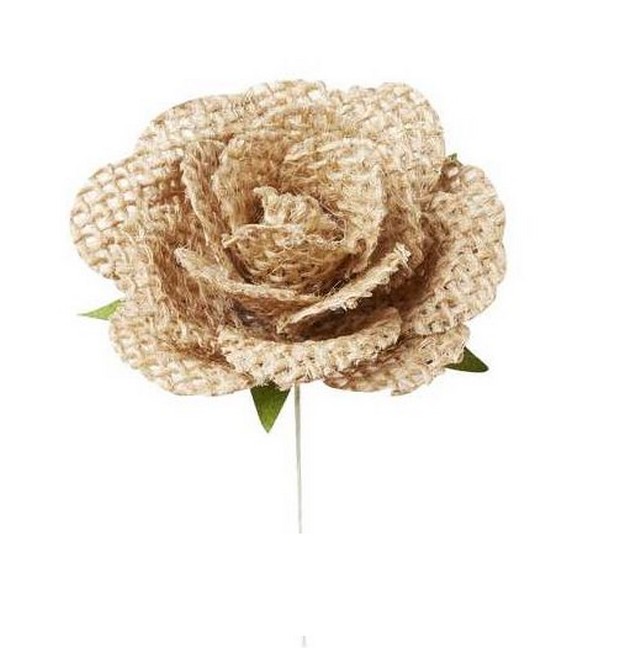 10 Minis roses aspect jute D5cm