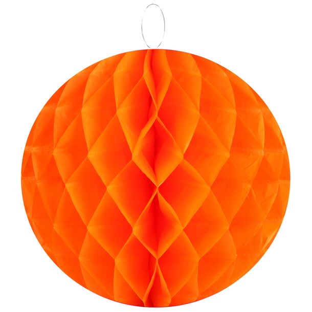 2 Boules alvéolées en papier orange D30cm