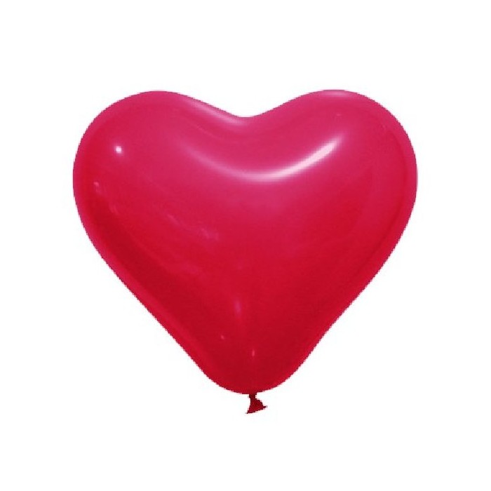 12 Ballons opaques forme cœur rouge 28cm