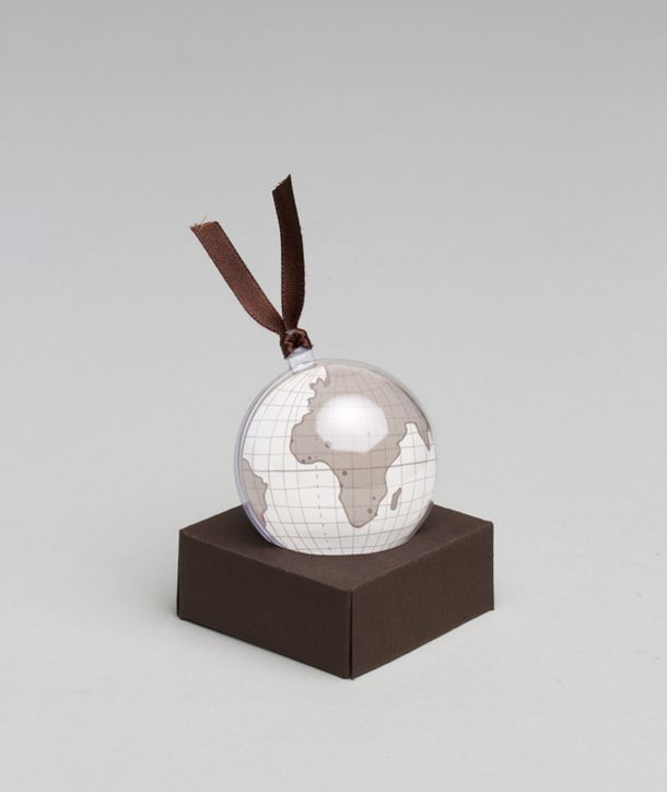 Etiquette Globe décor boule plexi x4