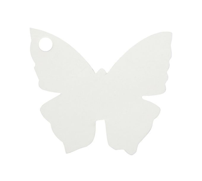 Etiquette porte nom papillon blanc x10