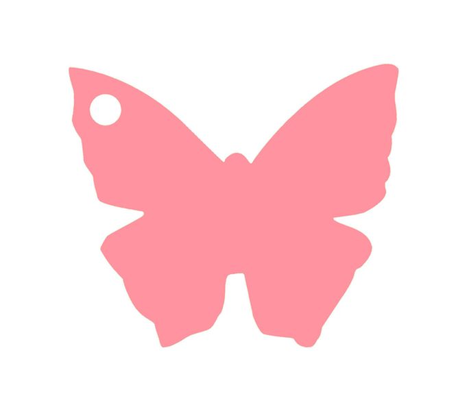 Etiquette porte nom papillon rose x10