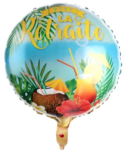 Grand ballon alu retraite multicolore 45 cm