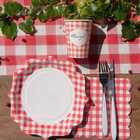 Déco de table style campagne vichy rouge et blanc