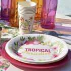 Décoration table de fêtes thème tropical