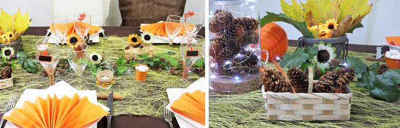 Décoration de table de fêtes aux couleurs d'automne | 1001 deco table