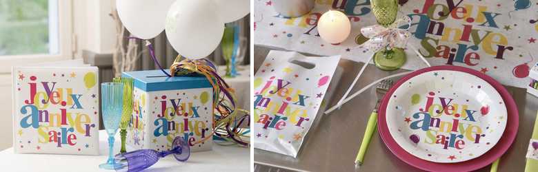 Idées de décoration de table multicolore pour un anniversaire
