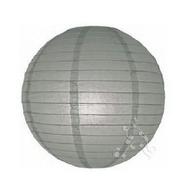 Lampion boule chinoise gris 40 cm