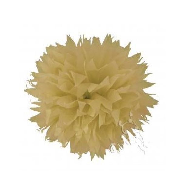 Pompon papier de soie fleur 38 cm écru