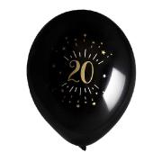 Ballon Blanc/Or 20ans ø45cm : Décorations anniversaire 20 ans sur