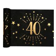 Serviette papier anniversaire 40 ans noir et or, Décoration de table