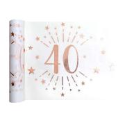 TOPWAYS Rose Or serviette papier décoration anniversaire 40 ans