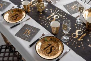 60 Décorations fête en Argent Noir,Deco Anniversaire 60 ans