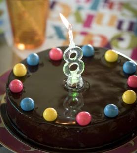 Bougie Chiffre 4 Or - décoration de gâteau