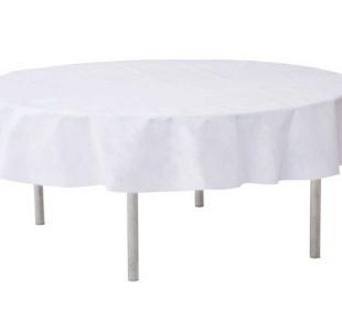 Nappe D.180cm blanche jetable opaque, habillez vos tables de fêtes