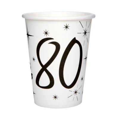 20 Gobelets anniversaire 80 ans pour une décoration de fête et table anniversaire 80 ans