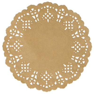 10 sets de table  ronds en papier dentelle kraft pour une décoration de table mariage ambiance champêtre, vintage