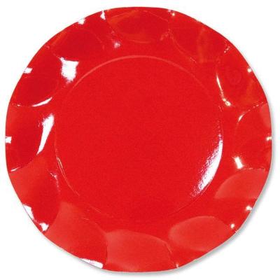 Des assiettes en carton D21cm  Rouge pour une décoration de table mariage