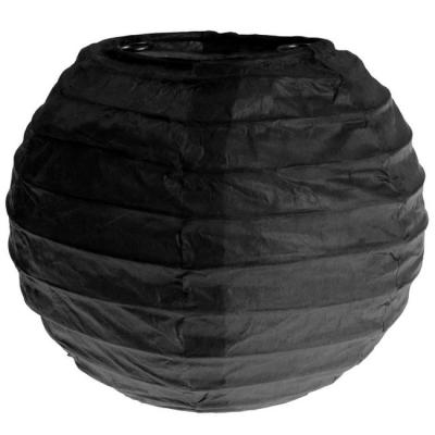 2 Lampions boules chinoises en papier coloris noir de 20 cm pour la décoration de votre salle de fêtes