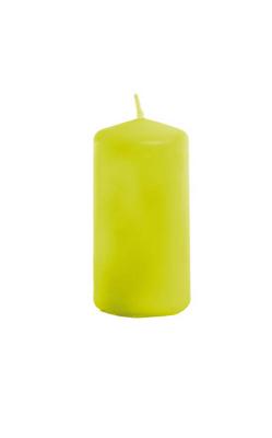 Lot de 12 bougies cylindriques coloris vert anis Hauteur 6 cm Diamètre 4 cm
