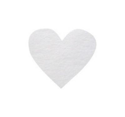 200 Confettis forme cœur de 4 cm en intissé coloris blanc pour vos décorations de table de fêtes