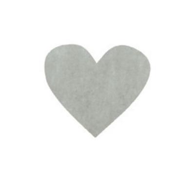 200 Confettis forme cœur de 4 cm en intissé coloris gris pour vos décorations de table de fêtes