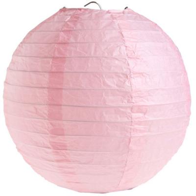 Lampion boule chinoise en papier coloris rose de 50 cm pour la décoration de votre salle de fêtes