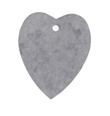 Marque place porte nom étiquette coeur en zinc