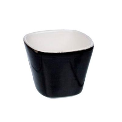 Mini verrine carrée en porcelaine noire et blanche Lot de 4