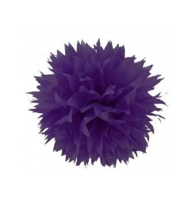 Pompon papier de soie fleur 38 cm violet