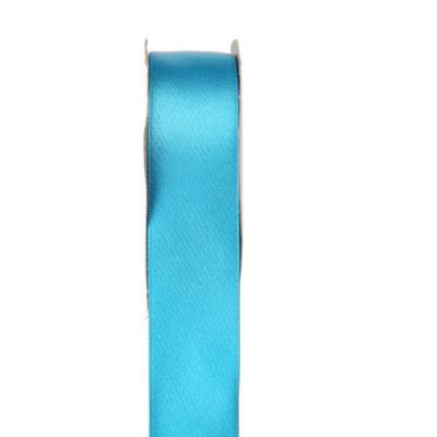 25 Mètres de ruban satin double face turquoise de 25 mm de large
