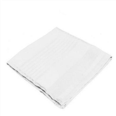 6 Serviettes de table polyester rayée ton sur ton blanche