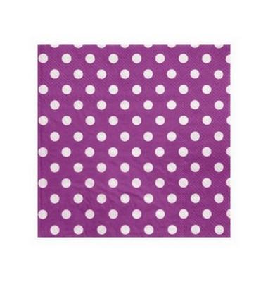 Serviette en papier violettes à pois en papier