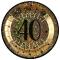 10 Assiettes rondes en carton or métallisé, impression du chiffre 40 en coloris noir pour une décoration de table anniversaire 40 ans