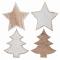 12 Décorations de table Noël en bois étoiles et sapins