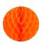 2 boules en papier alvéolé orange de 30cm de diamètre pour la décoration de votre salle mariage, anniversaire, baptême