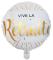 Un ballon de 35 cm en alu fond blanc avec l'inscription vive la coloris noir et Retraite coloris or métallisé