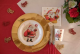 20 Serviettes en papier Père Noël traditionnel blanc, rouge et or