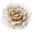 10 Minis roses à pois blanc en lin et papier d.6cm