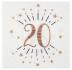 10 Serviettes anniversaire 20 ans rose gold métallisé