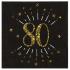 10 Serviettes anniversaire 80 ans noir et or métallisé