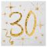 20 Serviettes anniversaire 30 ans métallisées or
