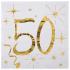 20 Serviettes anniversaire 50 ans métallisées or