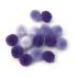 60 Minis pompons lilas-violet assortis