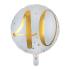 Ballon 35cm blanc et or 40 ans