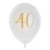 Ballon Anniversaire 40 ans blanc et or métallisé x 8