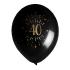 Ballon Anniversaire 40 ans noir et or métallisé x 8
