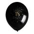 Ballon anniversaire 18 ans noir et or métallisé x 8